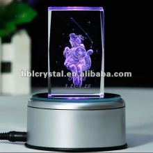 Advanced crystal 3d laser cube with light base