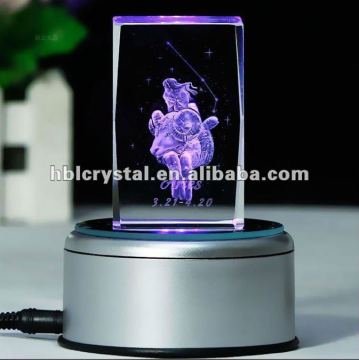 Advanced crystal 3d laser cube with light base
