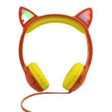 Auriculares LED brillantes con orejas de gato para niños de 85dB