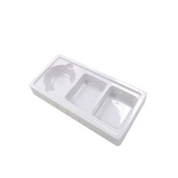 Display plastic white blister cosmetic tray