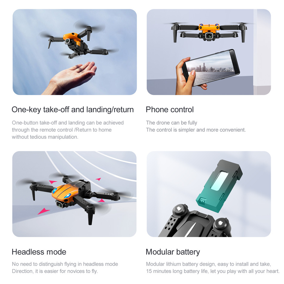 Customizable camera drone KY907 4K Obstacle avoidence dual camera drone Gesture Photos and 50x zoom drone quadcopter
