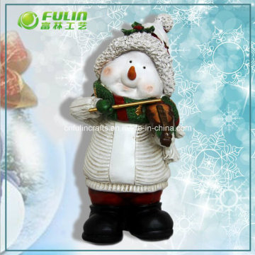 Violinist Snowmen Sculptures for Decoration (NF14254-3)