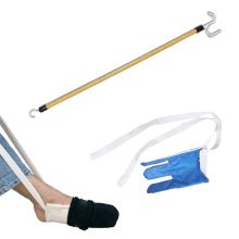 Enhanced Dressing Independence: Sock Aid Kit with Shoehorn and Hooks