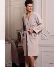 Kimono Men's Fine Plush Fleece Bathrobe