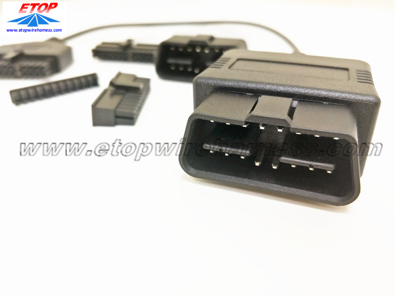 24V OBD2 միկրոալիքային միացման միակցիչներում, որոնք overmolding են