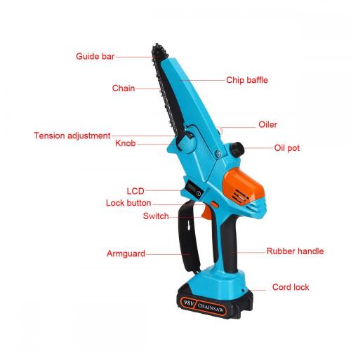 5000W 6 tum Mini Electric Chainsaw 98VF -batteri