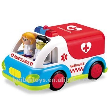 Kids Plastic Pet Ambulance Toy, Baby Battery Operated Toy Car, Enlightenment and Educational Toy