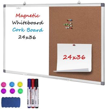 White Board & Bulletin Cork Board Combination 60X90CM