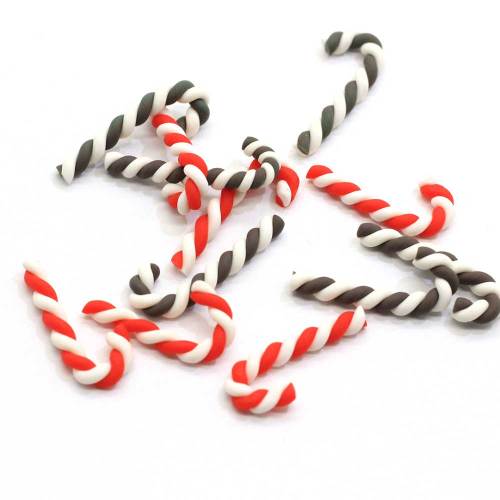 100 pcs Mini Miniature Rayure Argile Canne De Noël Bonbons Pour Chris tams Party Embellishments