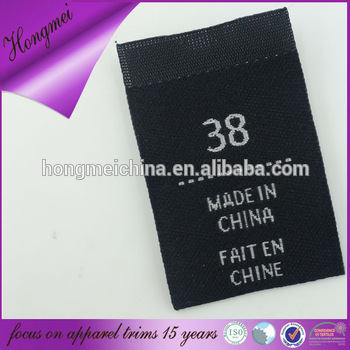 hot sale clothing woven labels and size labels