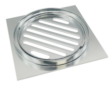 Square 110x110mm Brass Bathroom Floor Drainer - Outdoor Floor Drains & Floor Waste