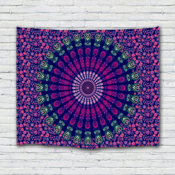 Bohemian Tapestry Mandala Wall Hanging Indian Style Boho Psychedelic Tapestry for Livingroom Bedroom Home Dorm Decor Purple