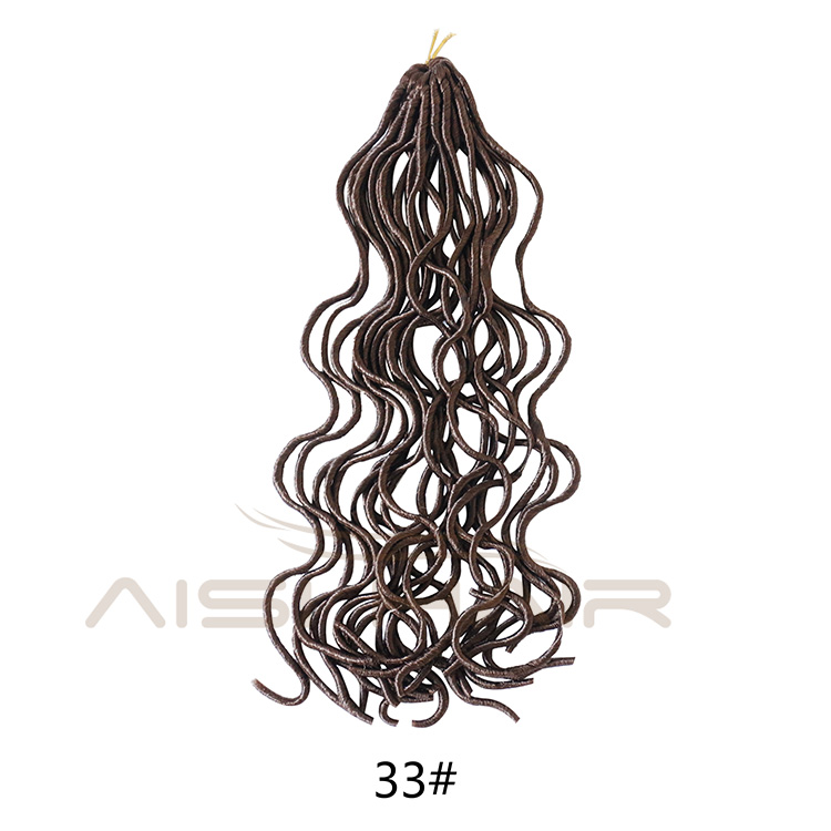 Aisi Hair Faux Locs Curly Crochet Hair Extensions 18inch Long 24 Roots Soft Crochet Braids Dreadlock Hairpieces