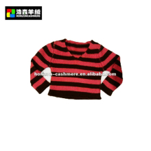 Kid Striped Pullover, Thick Wool Sweater, Pure Wool Pullover