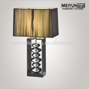 Bedside Table Lamp with black Fabric Shade