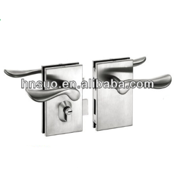 frameless tempered glass security iron hook sliding glass door key locks