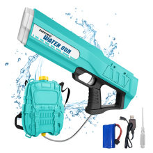 Automatic Water Squirt Guns with Backpack Tanks: Fun Electric Water Gun Toys for Children in Green, Red, and Pink