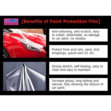Aplicación de la película de protección de pintura.