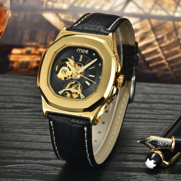 Golden case automatic fashion watch for men