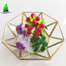 Artdragon Handblown home uses octagon geometric Clear glass desk terrarium bowl