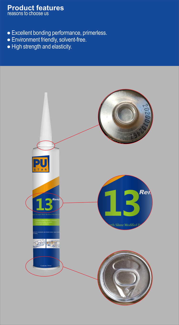 Silane Modified Polyether Automotive Adhesive for auto after market Renz13