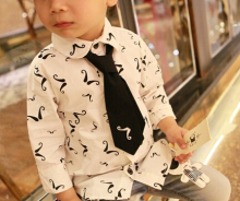 Boys' mustache printed shirt
