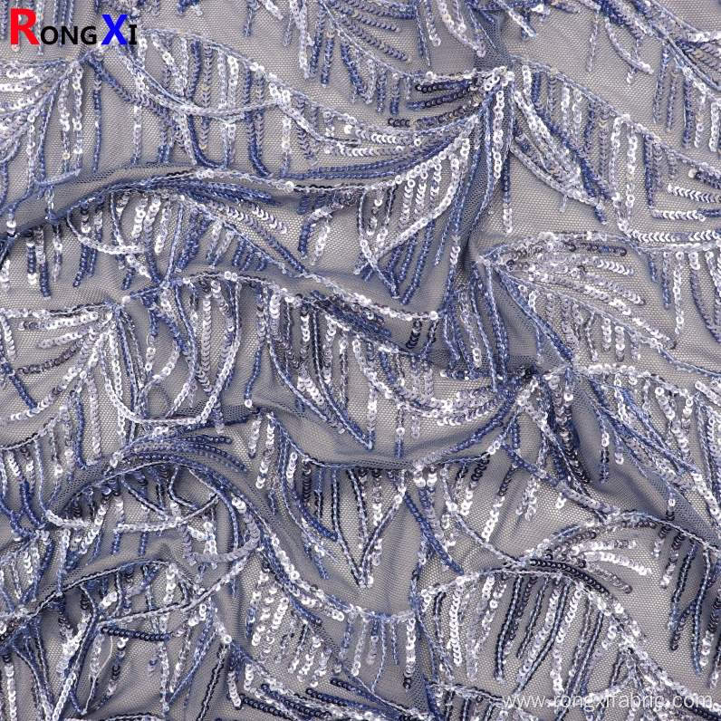 3mm Brand New Blue Sequin Mesh Fabric