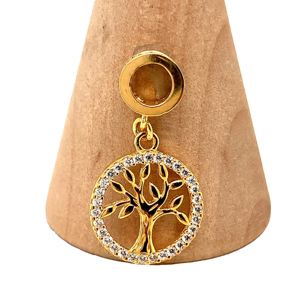 CZ/ 925 Silver/ K Gold Fashion Pendant Circle Tree