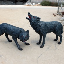 Fiberglass wild wolf sculpture
