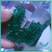 Wholesale loose gemstone small size 2.0mm round cut synthetic emerald