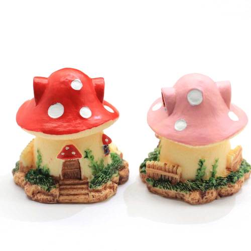 40mm Kawaii Mushroom House Little Resin Craft Fairy Garden Accesorios Decoración Parte