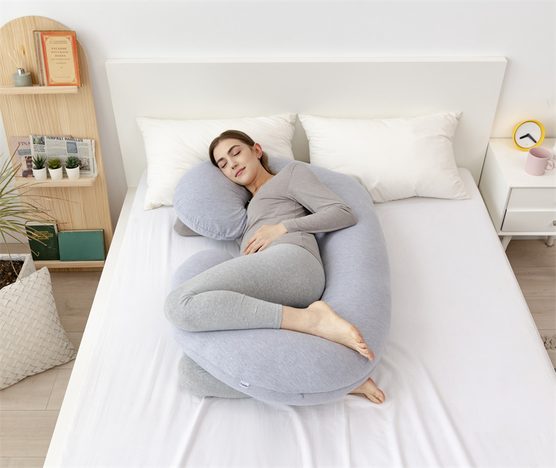 Almohada de embarazo lavable en forma de cuerpo de maternidad