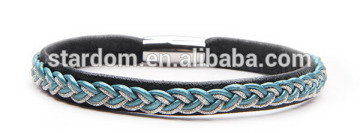 Cool genuine leather handmade braided wrap single bracelet