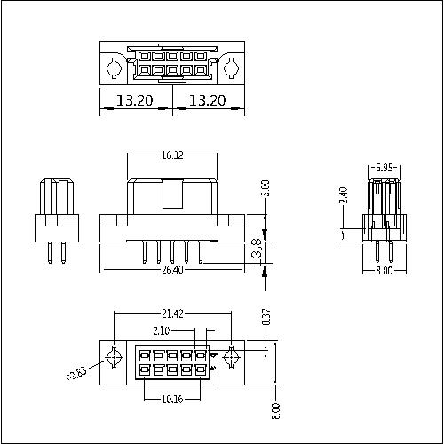 DFS-XXXX-210-L DIN 41612 Vertical Female Type