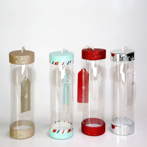 Holiday transparent PVC round paper tubes box