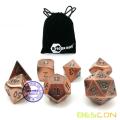 Bescon Heavy Duty Old Bronze Solid Metal Dice Set, Ancient Metallic Polyhedral D&D RPG Game Dice 7pcs Set