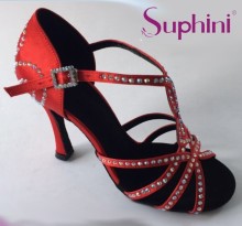 Rhinestone Wholesale Salsa Shoes Red Dancing Shoes
