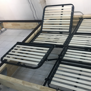 Wireless Remote Control Adjustable Wooden Slat Smart Bed Frame