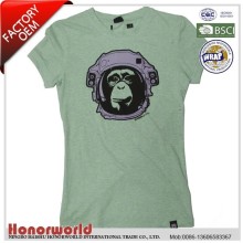 color melange 100% cotton jeans t shirt women / women custom printing t-shirts