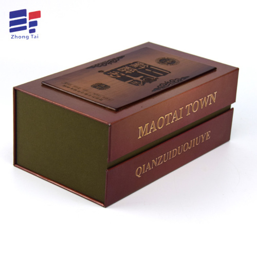 Unique Magnet Closure Foldable Book Shape wine Box