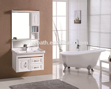 New products bathroom cabinet PVC modern bathroom cabinet with light