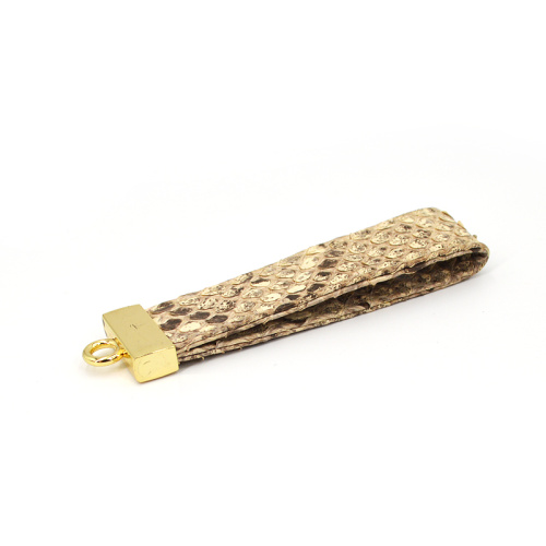 Custom Logo Promotional Metal Python Leather Key Chain