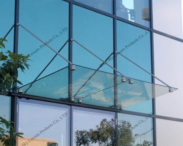 Outdoor polycarbonate stainless steel glass door canopy