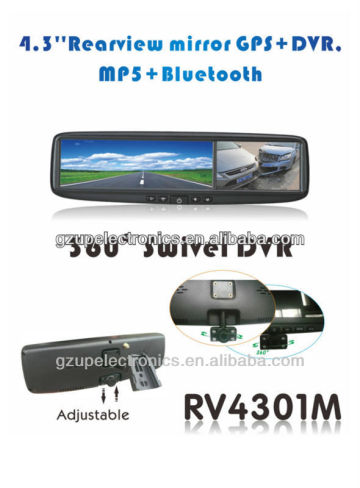 4.3 inch car rearview mirror GPS