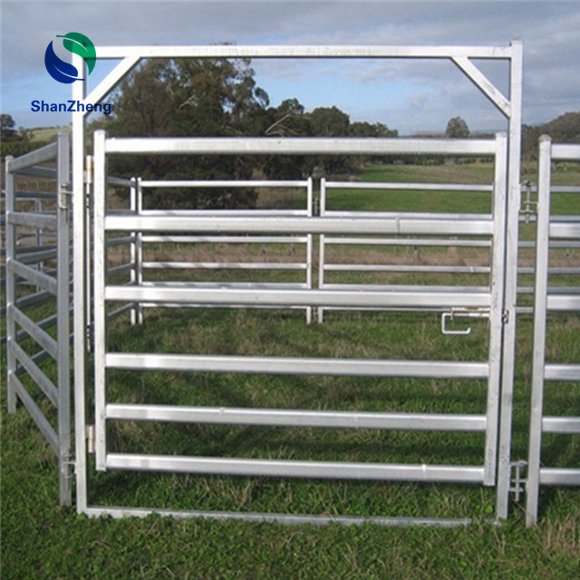 Cattle fence Cattle gate using galvanized pipe Livestock Metal Fence for Cattle Ranch Pipe Steel Gate