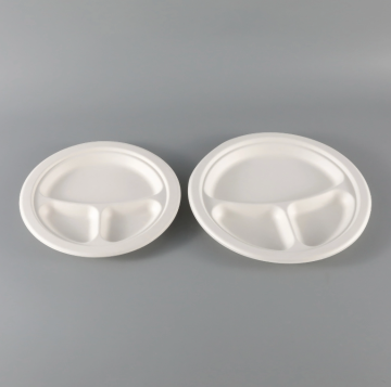 Disposable Biodegradable 3 Compartment Dinner Plate