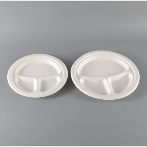 Disposable Biodegradable 3 Compartment Dinner Plate