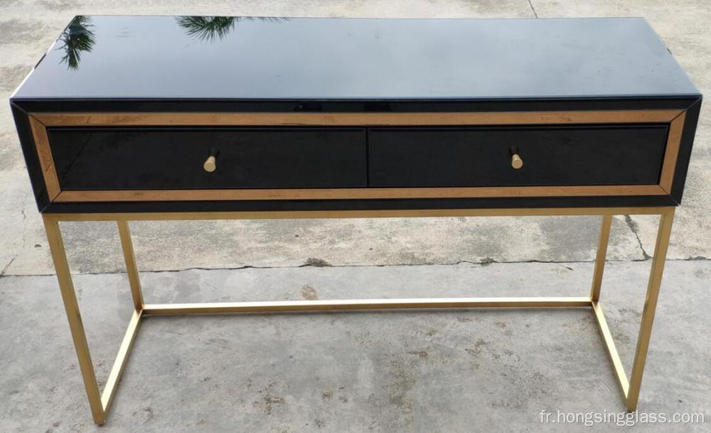 Black Gold Metal Leg 2 Drawe Dreshing Table