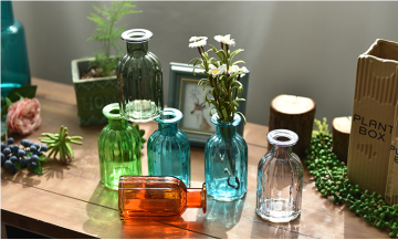 Colorful small glass vase