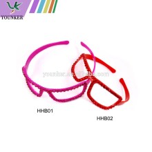 lovely stone applique eyeglass shape hair band for kids